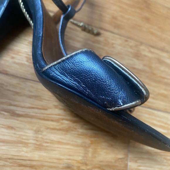 Cobalt pumps with golden ankle tie - Picture 3 of 4